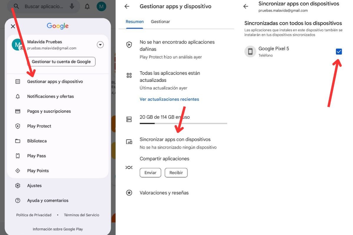 Esta opción de la Google Play Store instala la aplicaciones que descargas en todos tus dispositivos