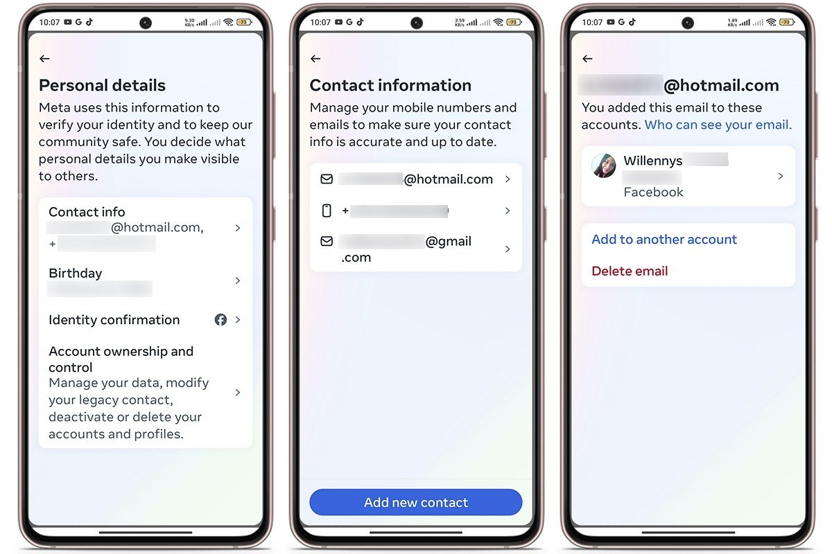 Mail und Telefon geändert