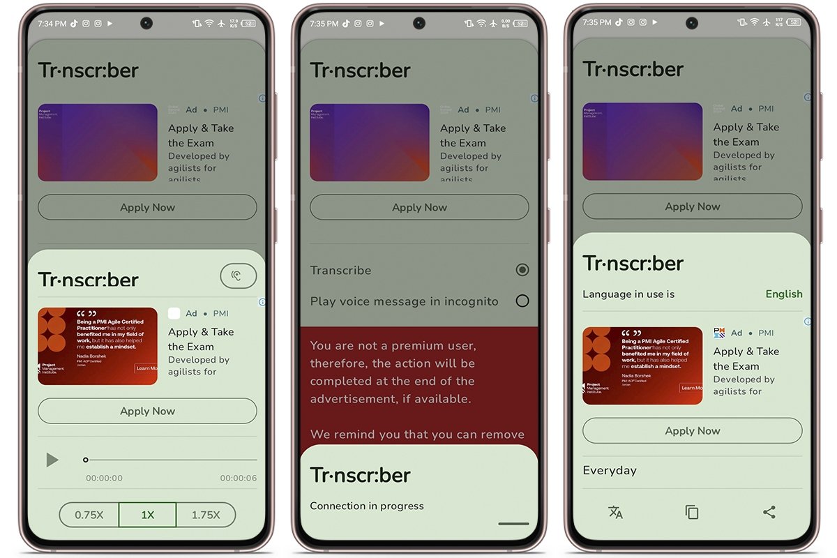 Transcriber for WhatsApp Androidで音声メッセージをテキストに変換する